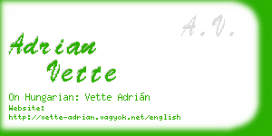 adrian vette business card